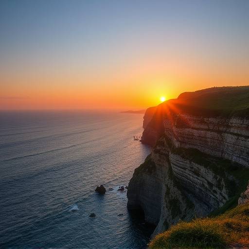 Exterior shot of Coastal Cliffs at sunset