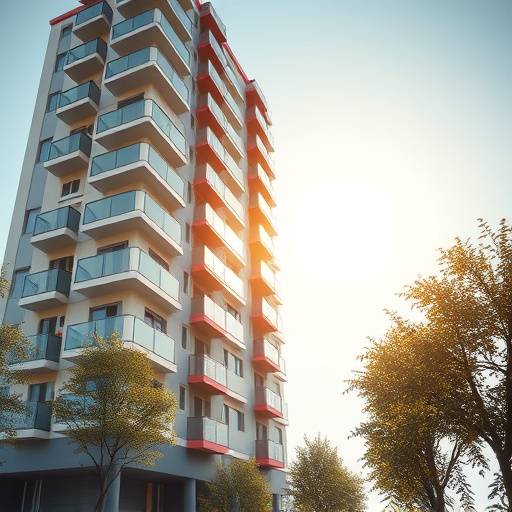 Exterior shot of Modern Apartment building