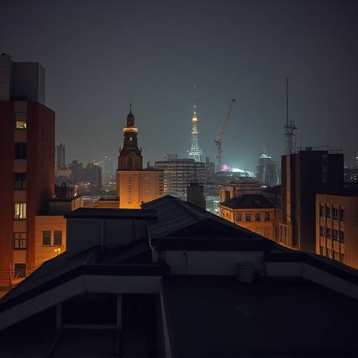 Interior shot of Urban Rooftop at night